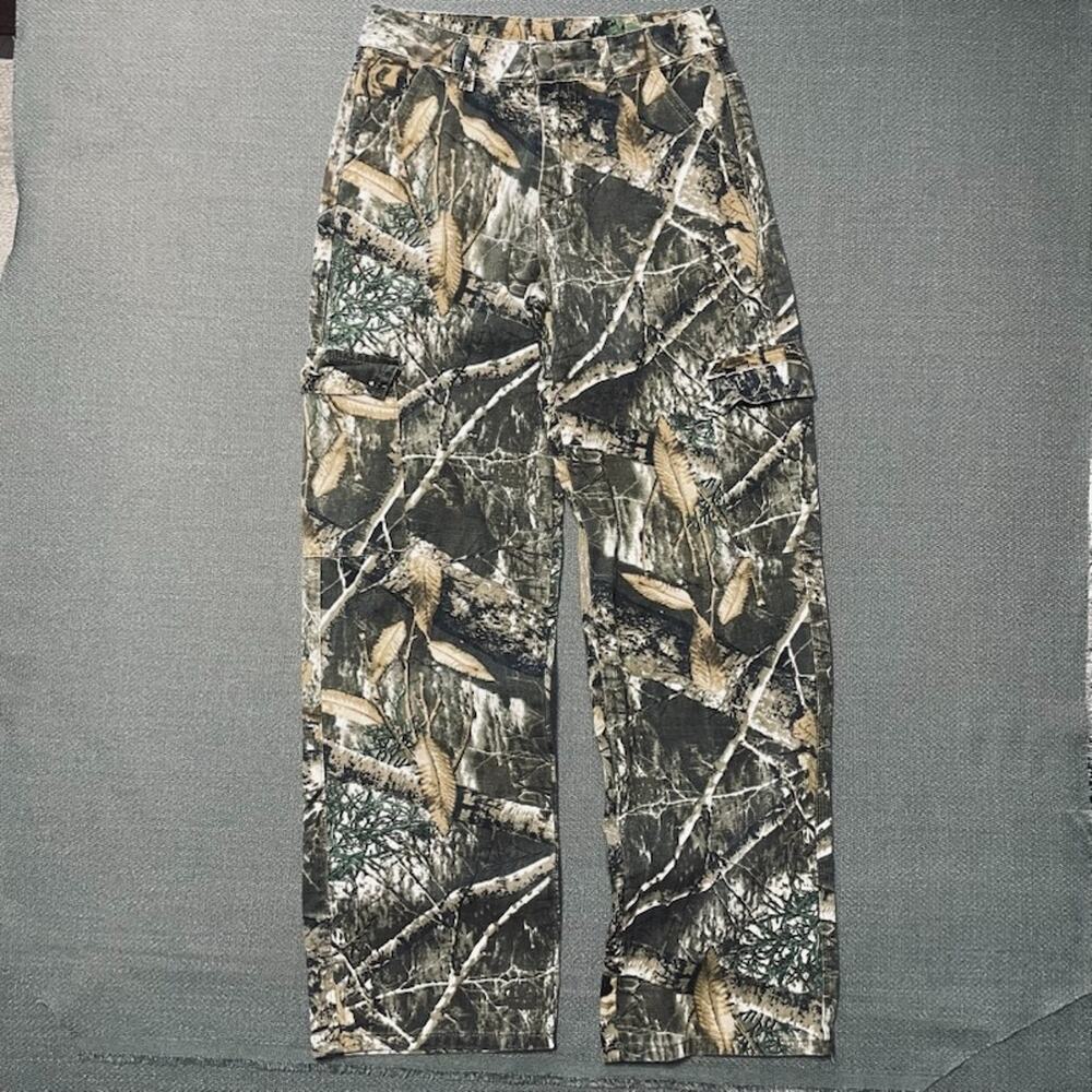 Shein Women's Camo Cargo Wide Leg High Waist XS Pants Retro Streetwear Hunting